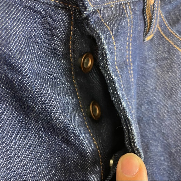 Taylor Stitch Straight Leg button fly dark wash jeans USA Size 32 Savage Denim - Picture 4 of 12